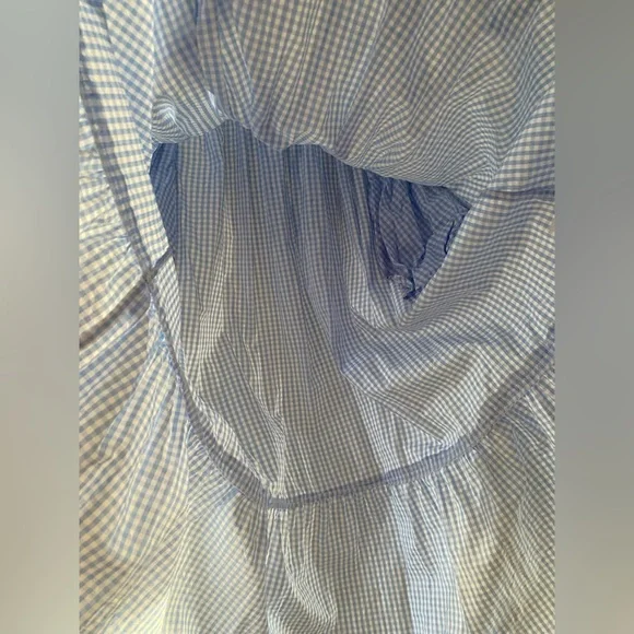 Hill House The Louisa Nap Dress Size S in Hydrangea Gingham Blue and white color